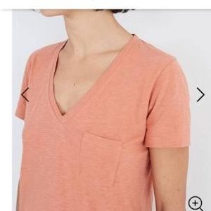 Madewell whisper cotton v neck pocket tee